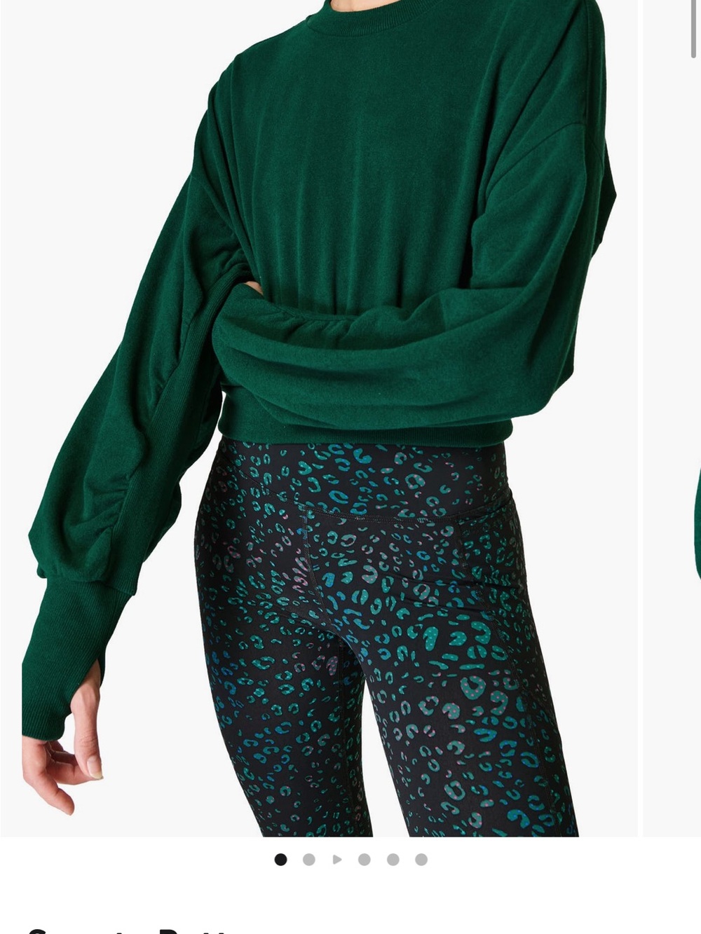 Sweaty Betty Delight Retro Crop Shirt and Serene Luxe Fleece Pant US 6 Set